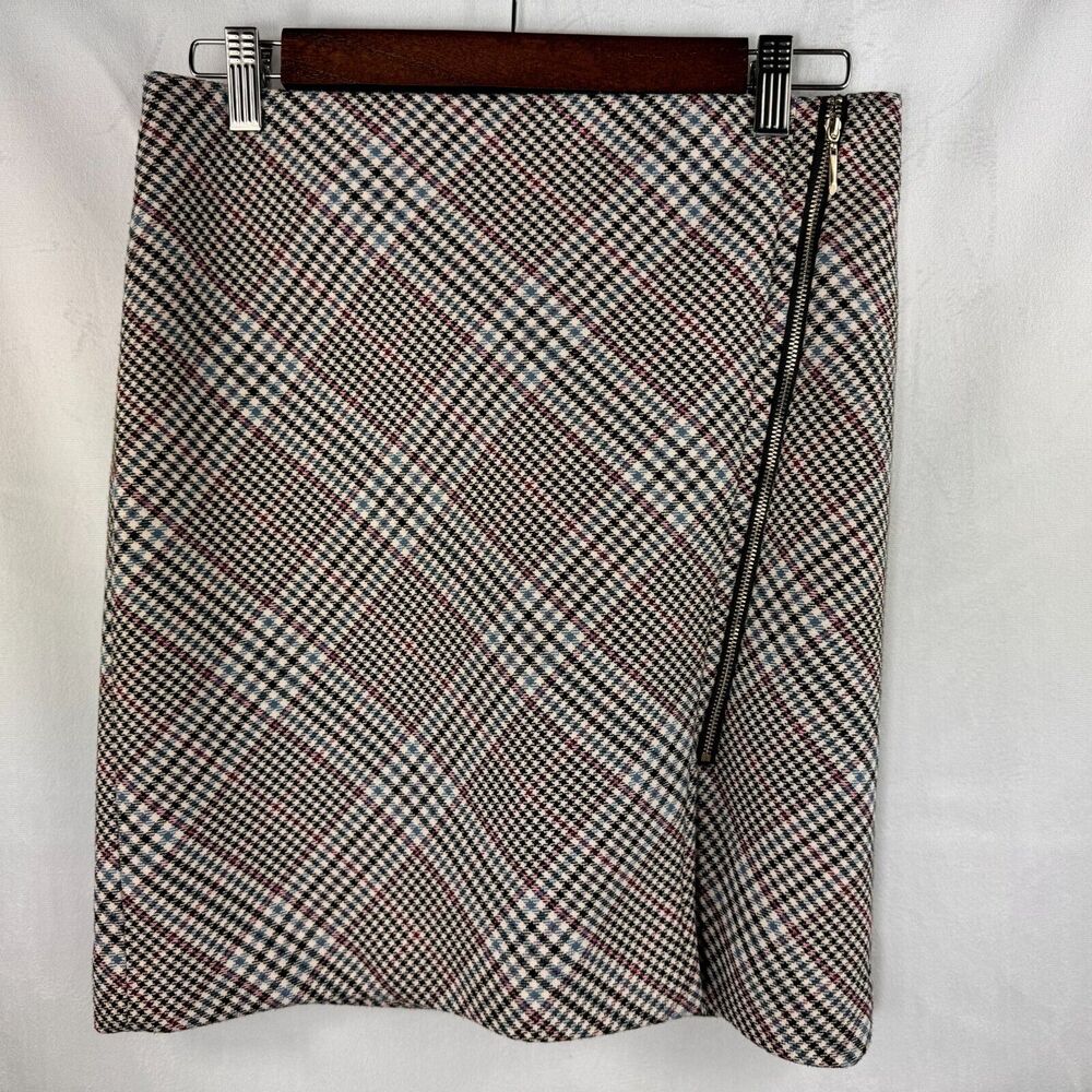 White House Black Market Ladies Mini Skirt Sz 00 Plaid Straight Career